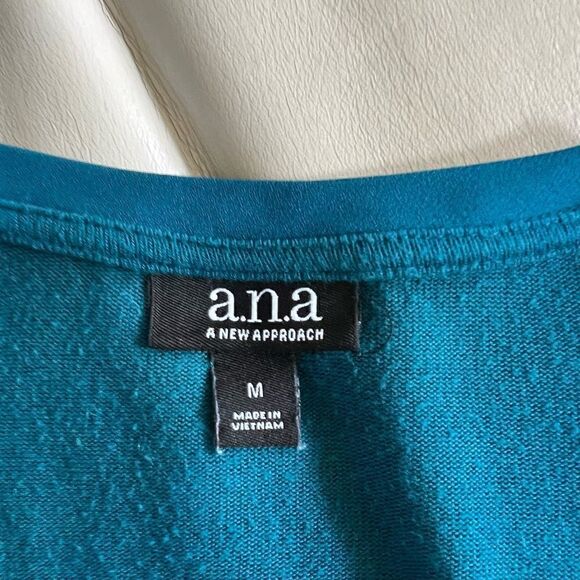 a.n.a Teal-Long Sleeve Top Size M - Picture 4 of 5